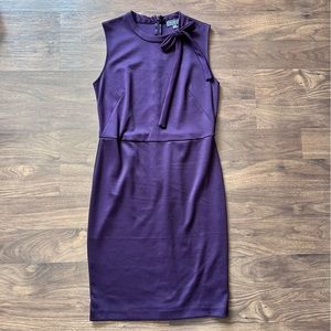 The Limited Purple Sleeveless Bow Tie Neck Dress